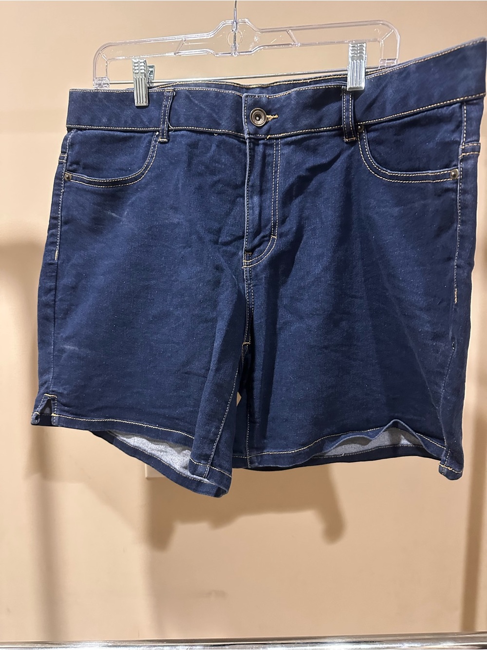 Terra & Sky Navy Blue Denim-Style Women's Shorts